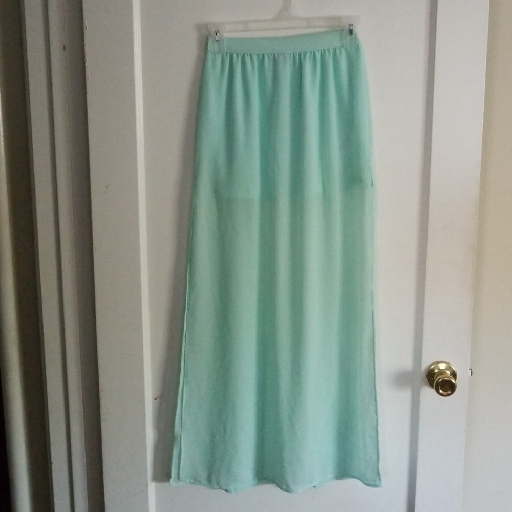 H&M aqua colored long skirt